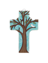 Croix en verre soufflé avec l'arbre de vie
