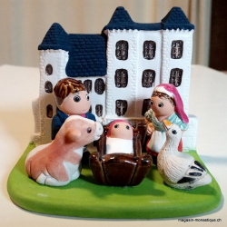 Petite crèche de Noël campagnarde