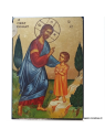Icône dorée Jésus bénissant un enfant