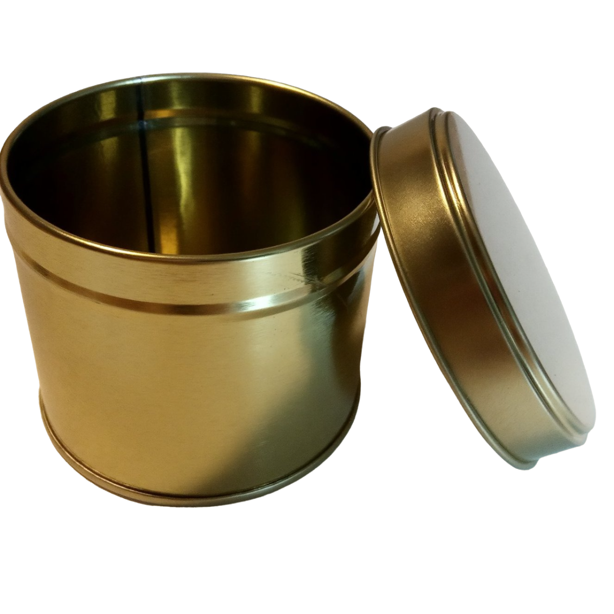 Boite métallique dorée 250 ml avec couvercle