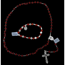 Chapelet + bracelet dizainier en cornaline