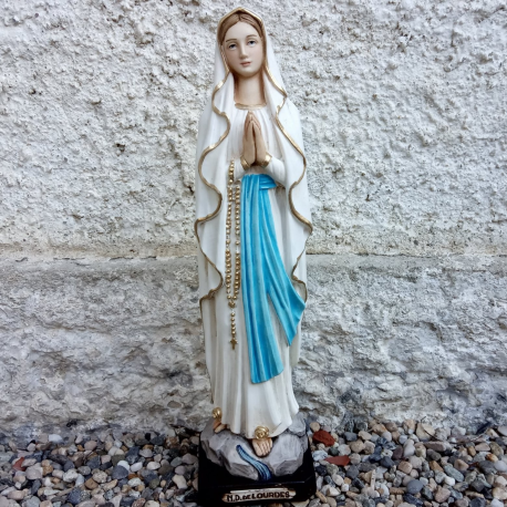 Statue de Notre-Dame de Lourdes polychrome