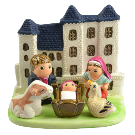 Petite crèche de Noël campagnarde
