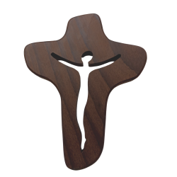 Croix murale avec Christ ajouré foncée