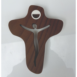 Croix murale avec Christ ajouré foncée