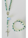 chapelet et bracelet en pierre agate verte