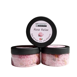 sel de bain à l'huile de rose
