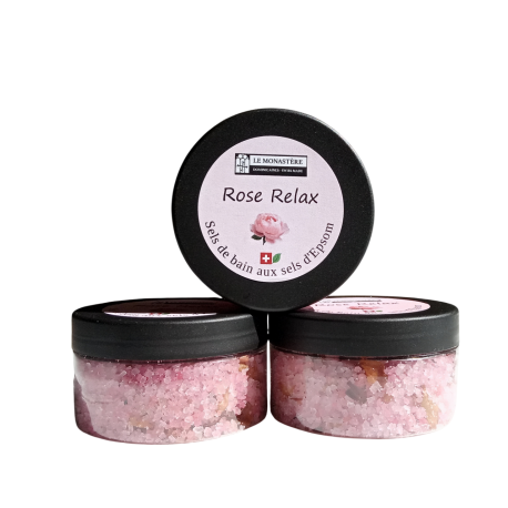 sel de bain à l'huile de rose