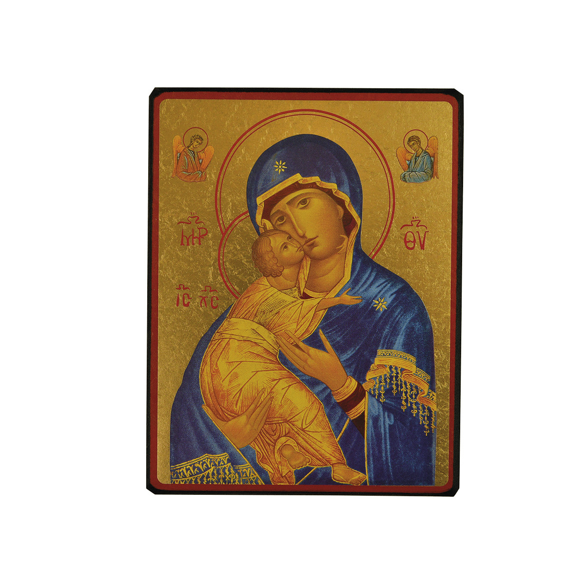 Icône de la Vierge de Vladimir tons bleus