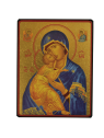 Icône de la Vierge de Vladimir tons bleus