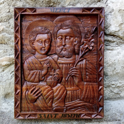 statue de saint Joseph en bois sculpté main