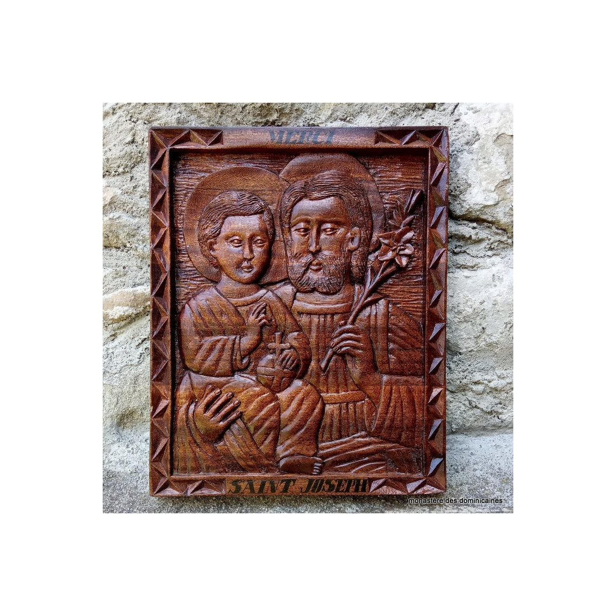 statue de saint Joseph en bois sculpté main