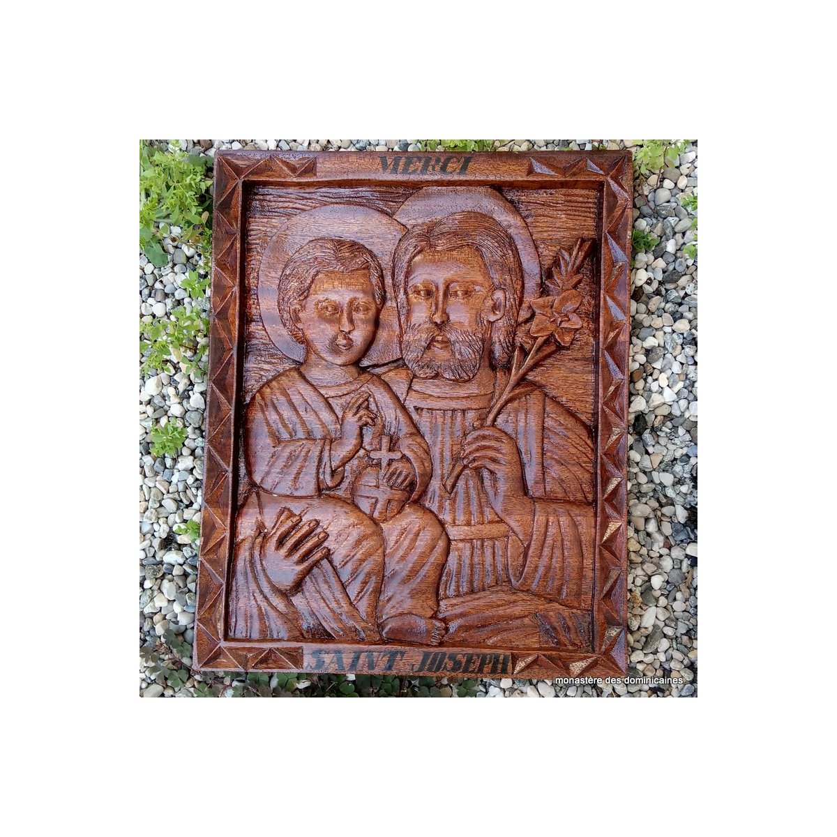 statue de saint Joseph en bois massif sculpté