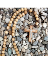 chapelet en bois d'olivier avec Christ