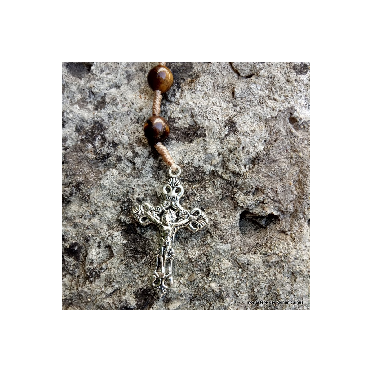 croix du chapelet en oeil de tigre