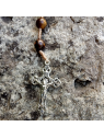 croix du chapelet en oeil de tigre
