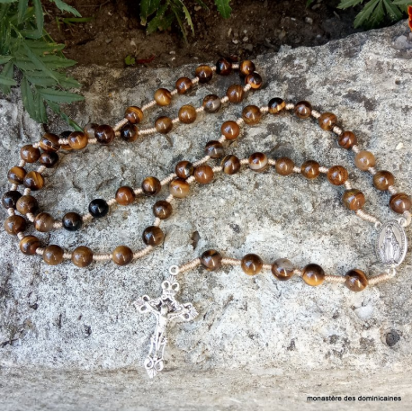 le chapelet catholique en oeil de tigre