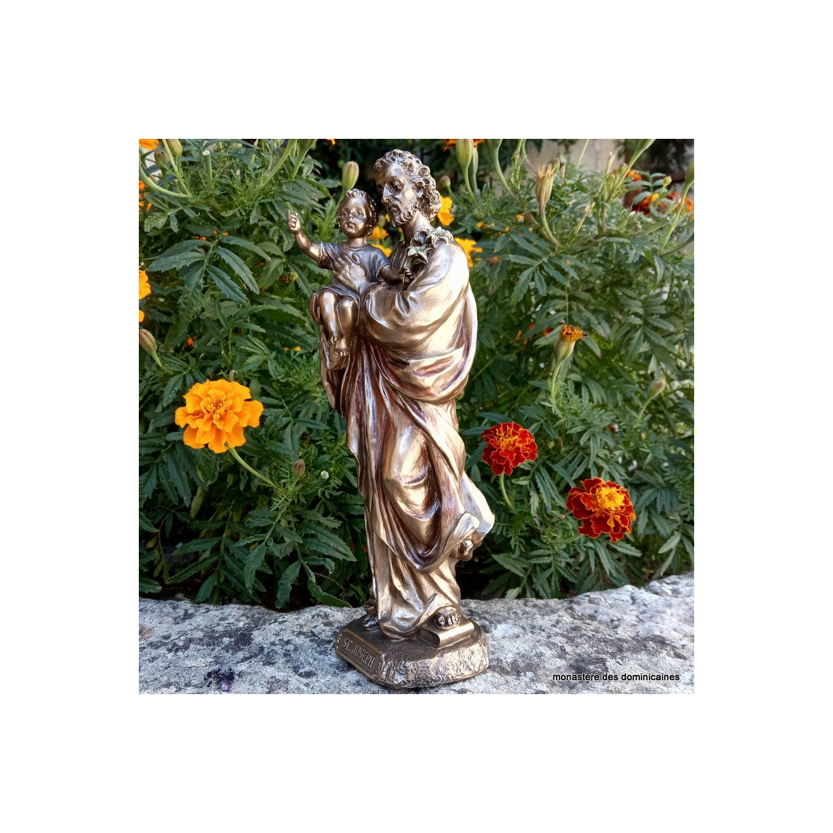 Statue de saint Joseph en bronze coulé à froid