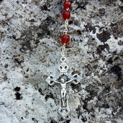 chapelet catholique en cornaline - italie