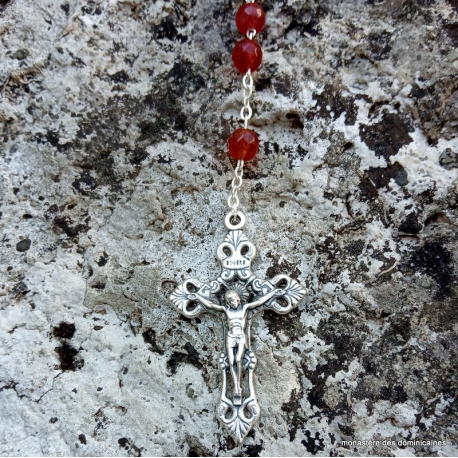 chapelet catholique en cornaline - italie