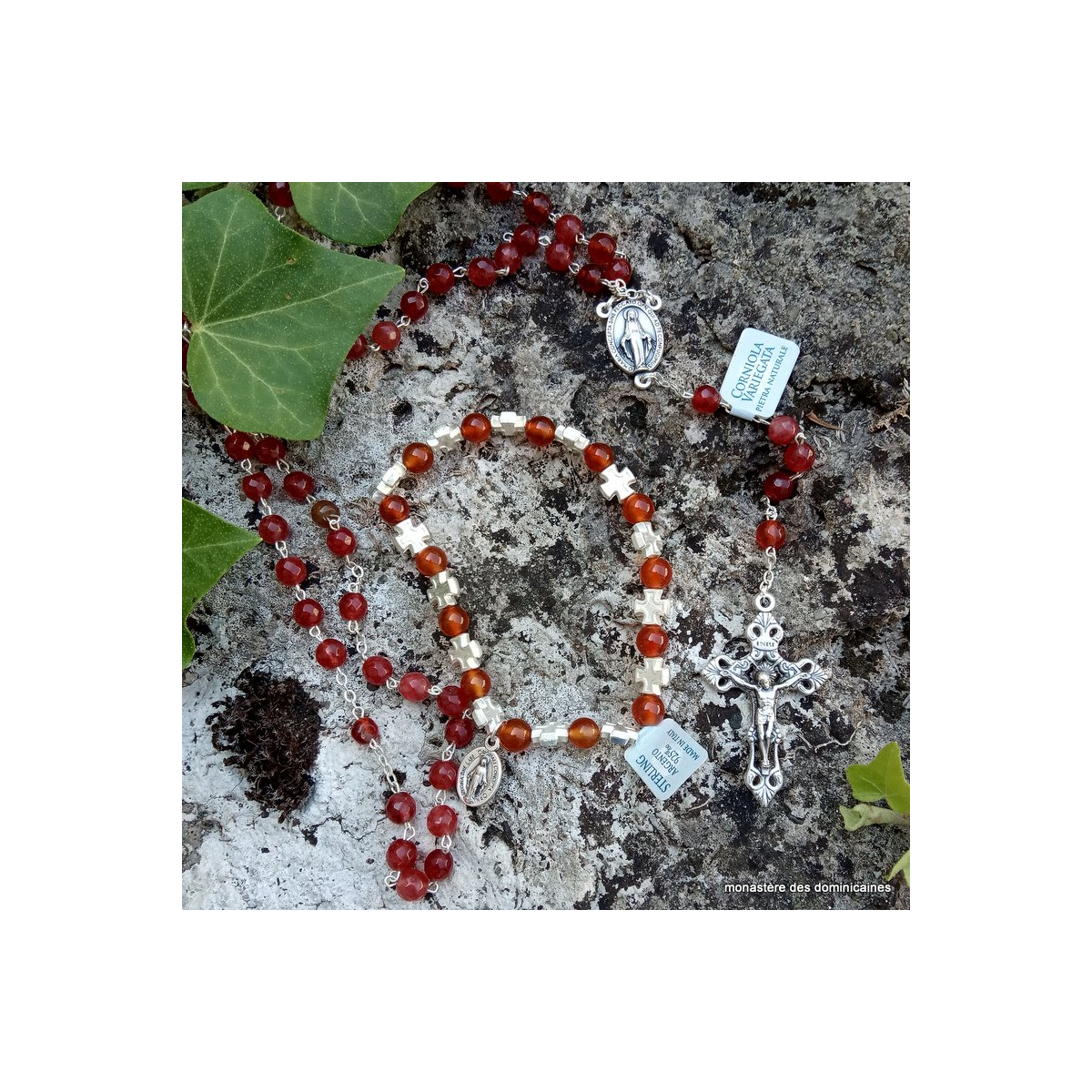 chapelet en cornaline pierre naturelle
