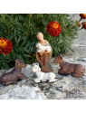 Crèche de Noël: les animaux et le berger