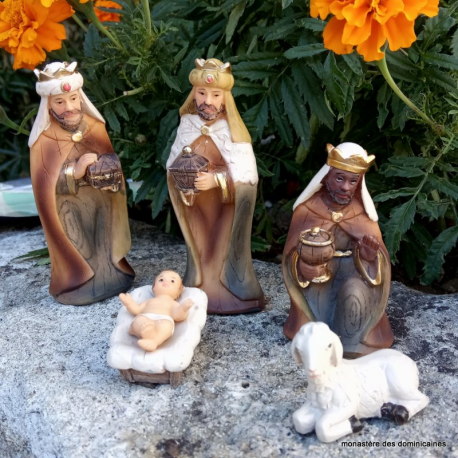 Crèche de Noël: les mages et Jésus