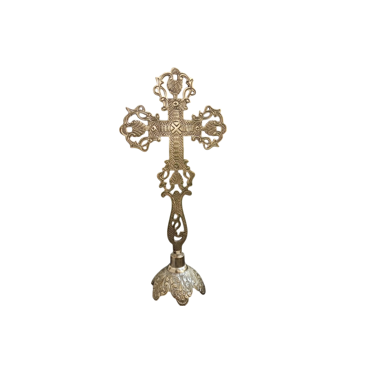 croix de bronze sur pied