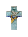 croix vitrail représentant la colombe de la paix