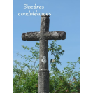 Carte de condoléances chrétienne - Croix dans ciel bleu 