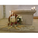 Carte de condoléances : Autel catholique pour un décès 