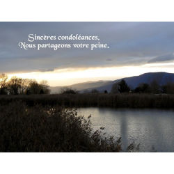 Carte condoléances coucher de soleil