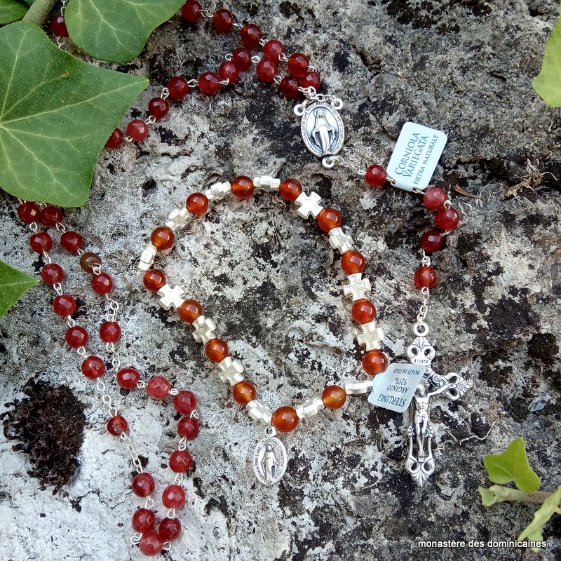 chapelet et dizainier en cornaline naturelle